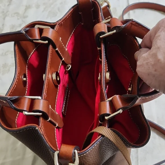 Dooney & Bourke Rich Brown Leather Satchel - Picture 9 of 16